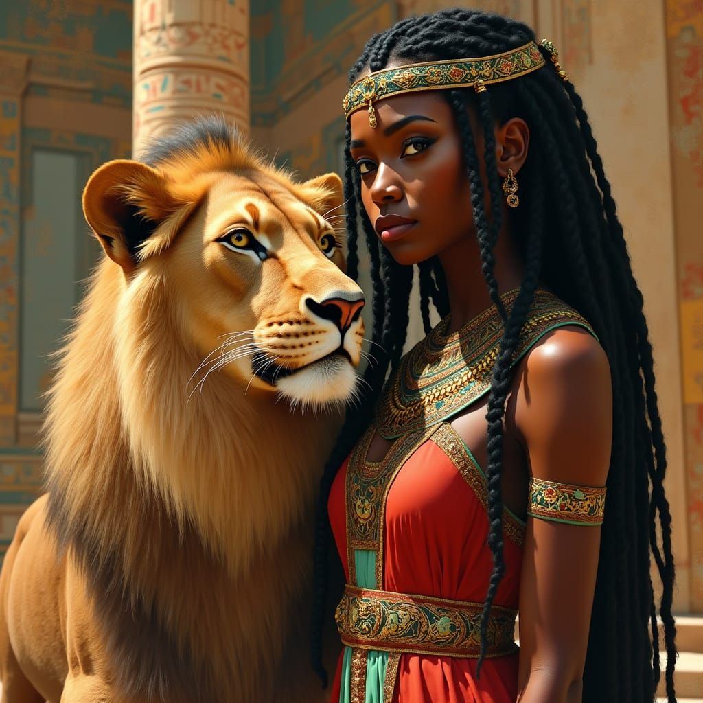 Mehit Goddess of War and the Sun in Ancient Egyptian Palace