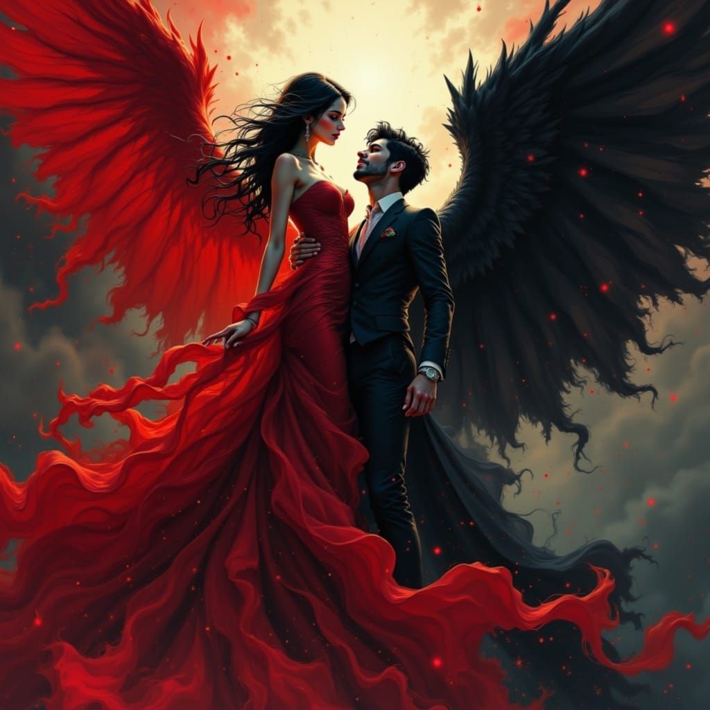 Crimson Wings Soar into the Darkened Night Sky