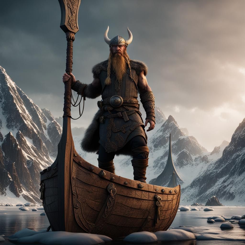 Detailed Viking Jarl in a Fantasy Concept Art