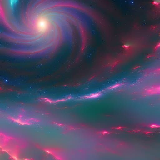 Psychedelic Space Adventure with Iridescent Details