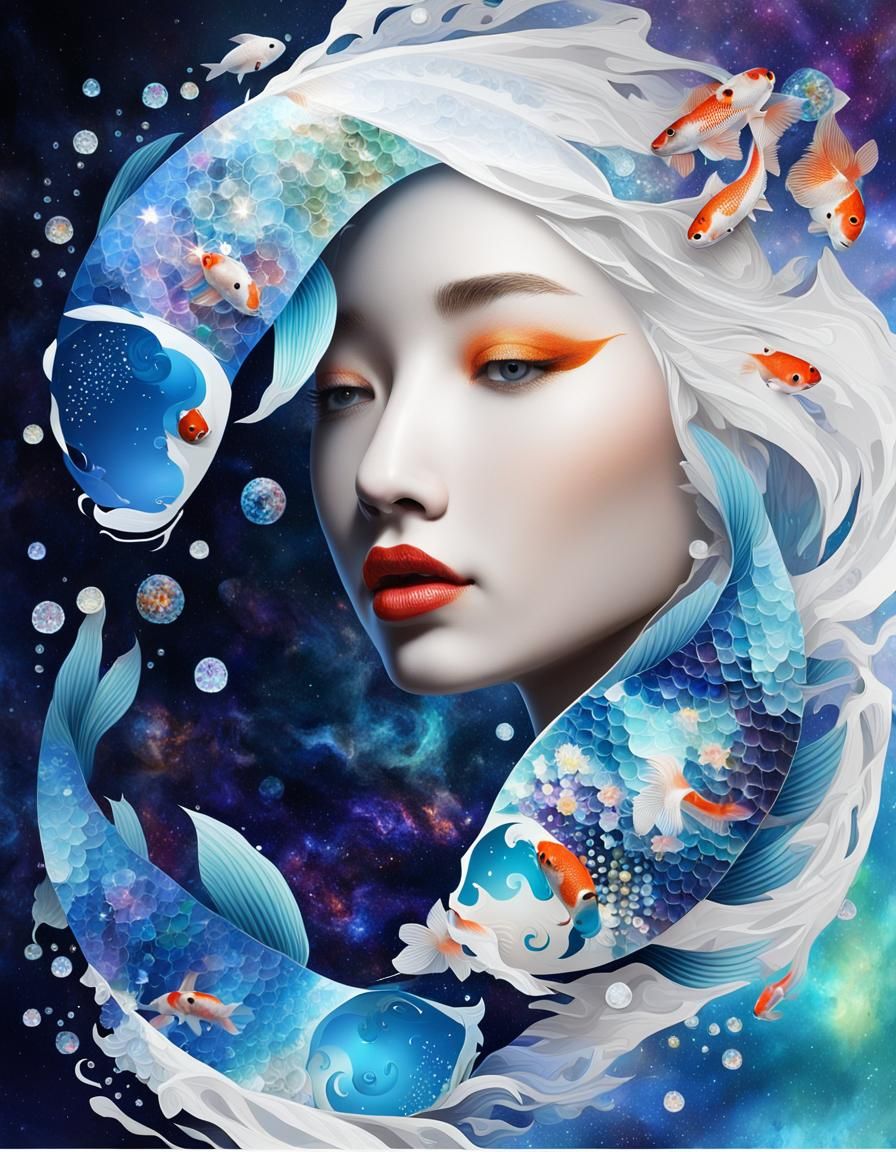 Koi Fish Yin Yang in Cosmic Universe