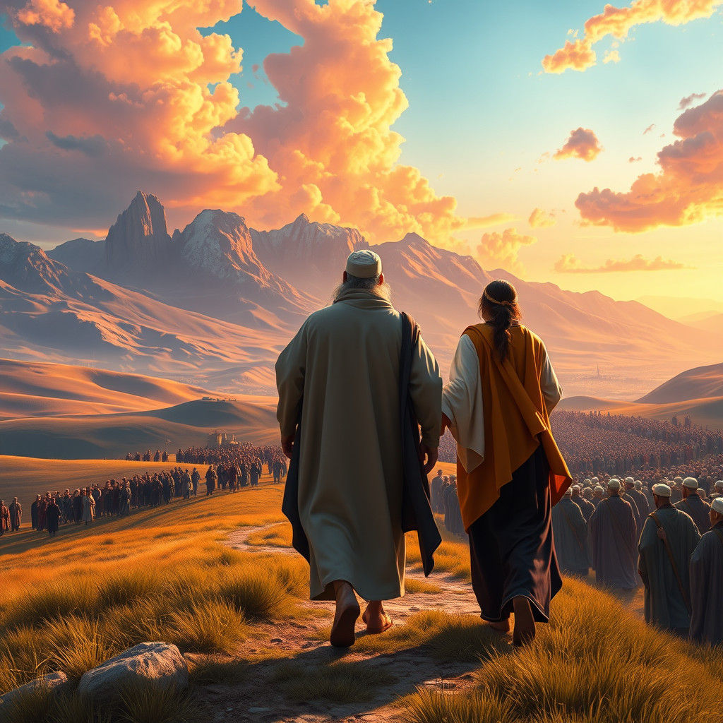 Rabbi Akiva's Joyous Reunion: A Matte Painting