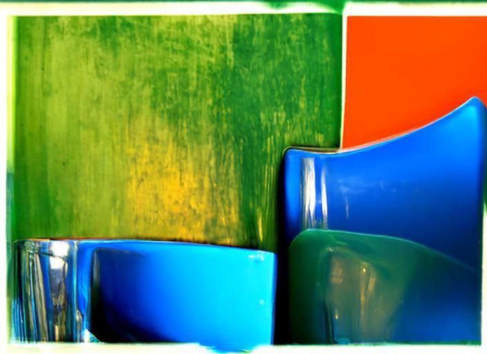 Colorful Abstract Design in Green, Blue, Orange