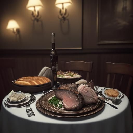 Hyperrealistic Rack of Lamb and Baked Alaska