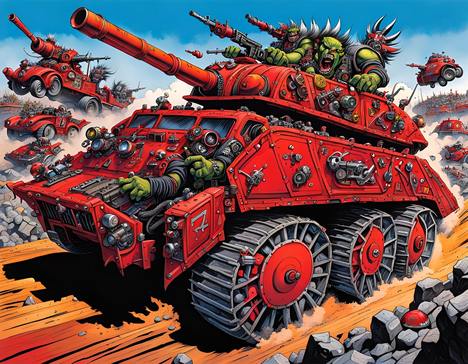 Warhammer 40K Ork Speed Freekz Drag Race Comic