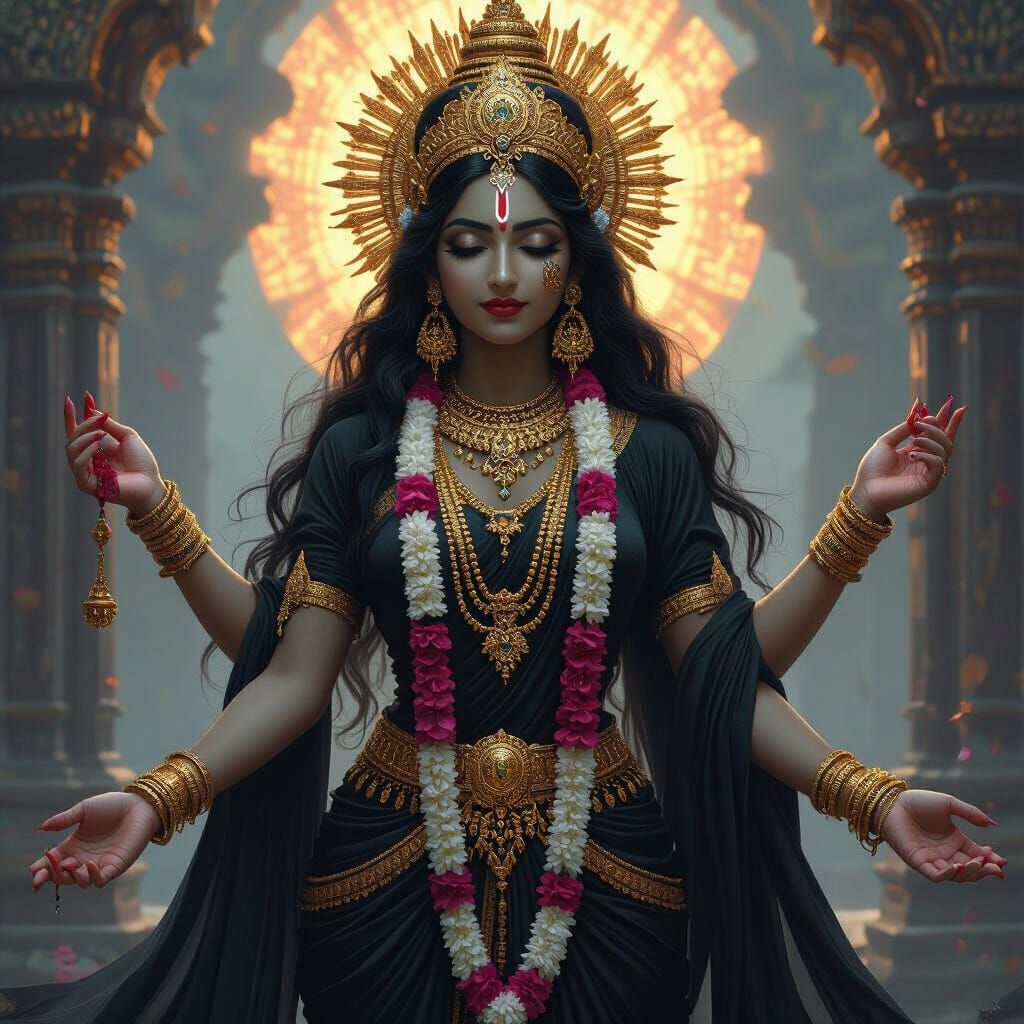 Goddess Rati Devi as Dark Kali in Divine Elegance