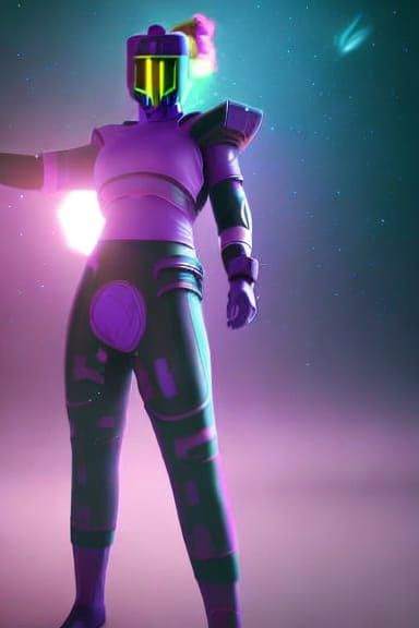 Animated Girl in Space Armor Concept Art