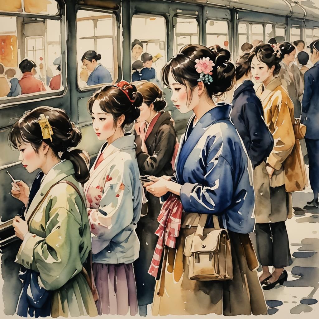 a group of factory girls