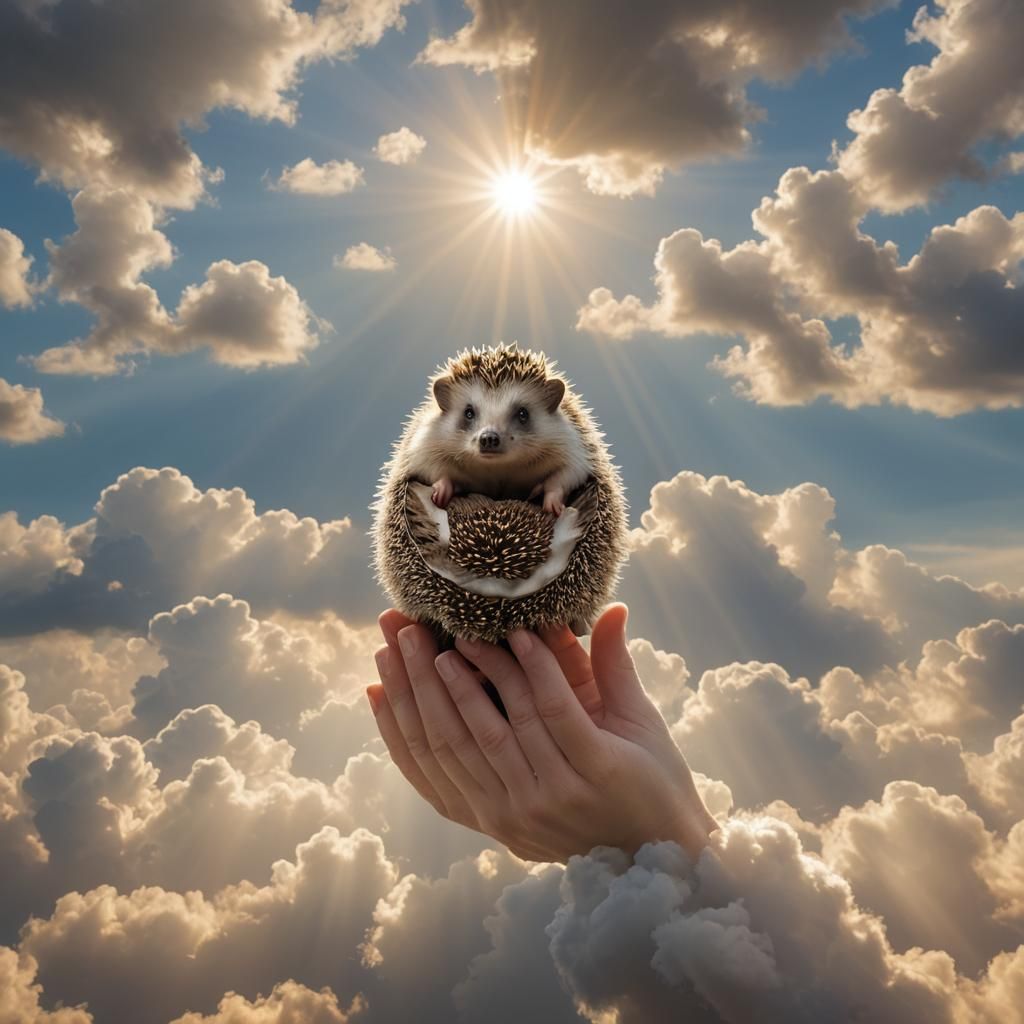 Hedgehog in Divine Sunshine: Soft Focus Image