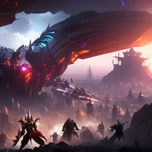 Epic Mech Warrior Battle Scene in Hyperreal Style