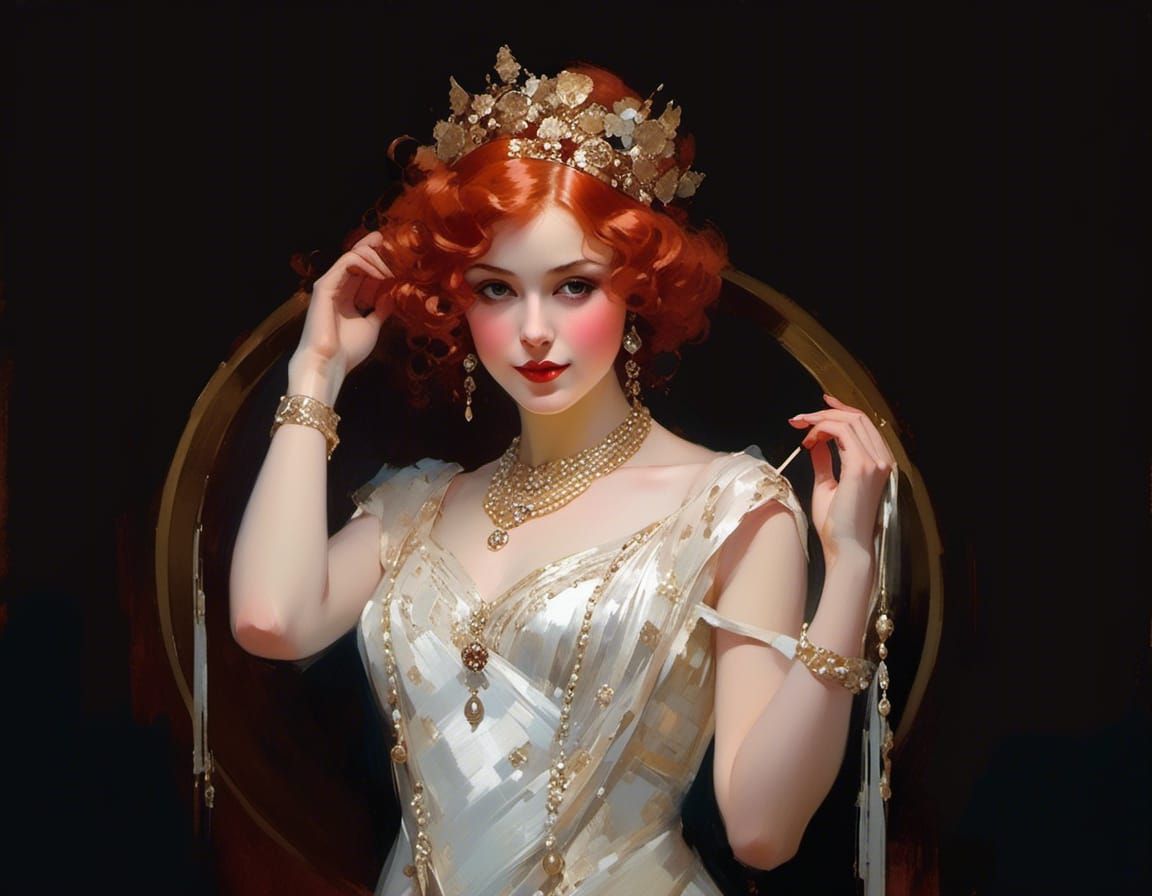 Elena in Flapper Fashion, Dreamy Surrealist Vignette