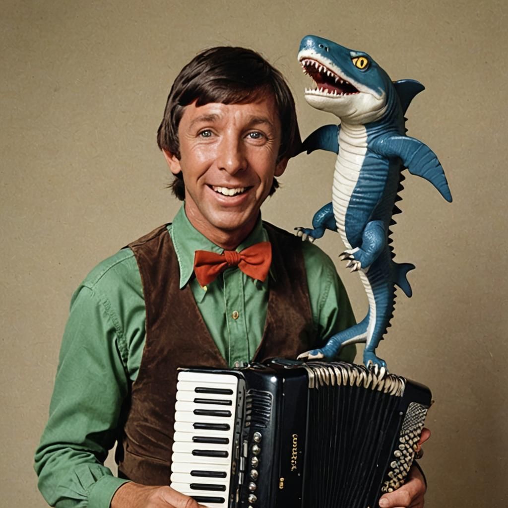 Surreal Lizard Shark Panther Accordion Nightmare