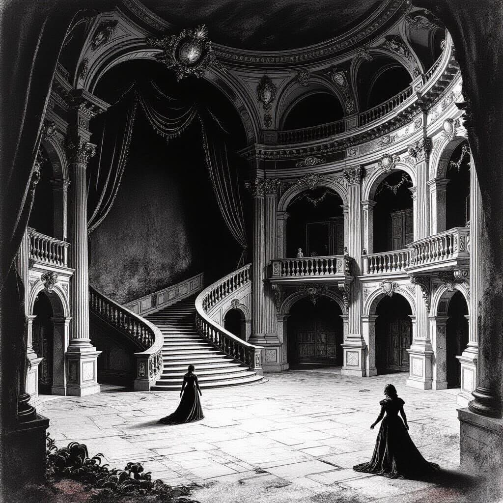 Horrific Rococo Theatre, Doré and Rutkowski Style