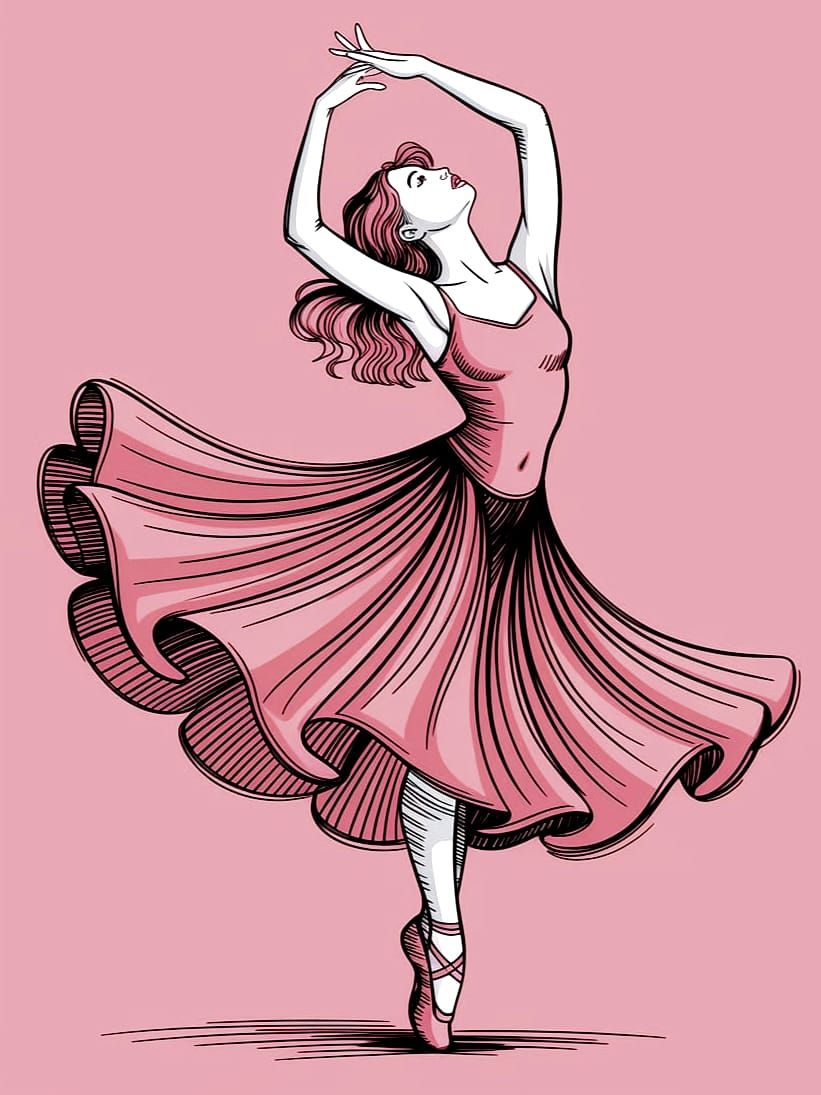 Elegant Dancer in Minimalist Style
