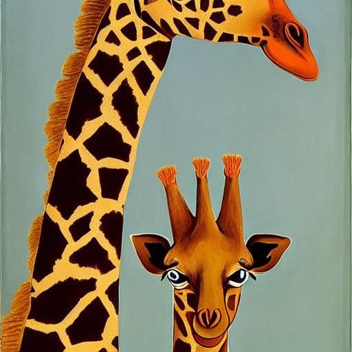 Impressionist Giraffe Admires Rich Brown Sugar