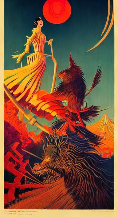 Surreal Soviet Propaganda: Woman in Dreamscape