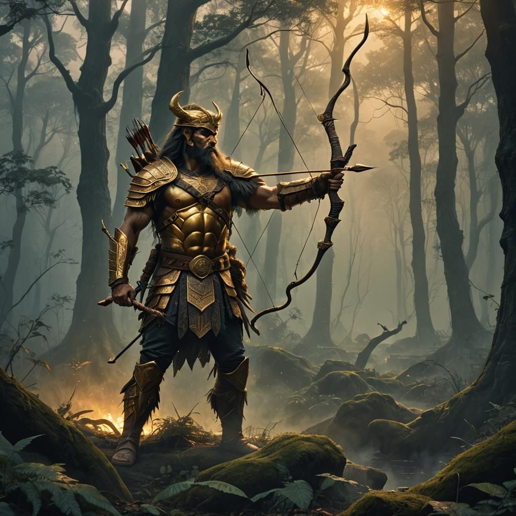 Ravan in Misty Forest, Fantasy Illustration