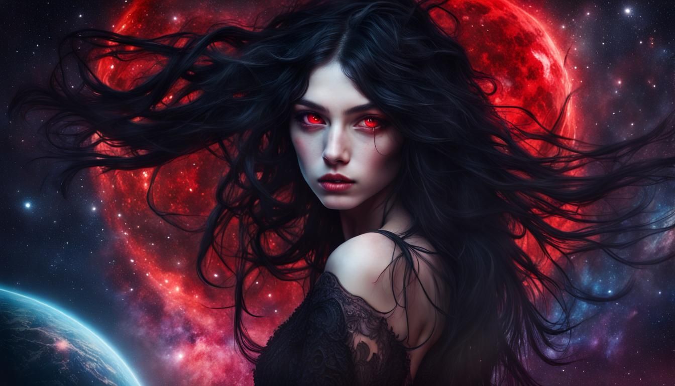 Enchanting Cosmic Girl with Lovecraftian Mystery