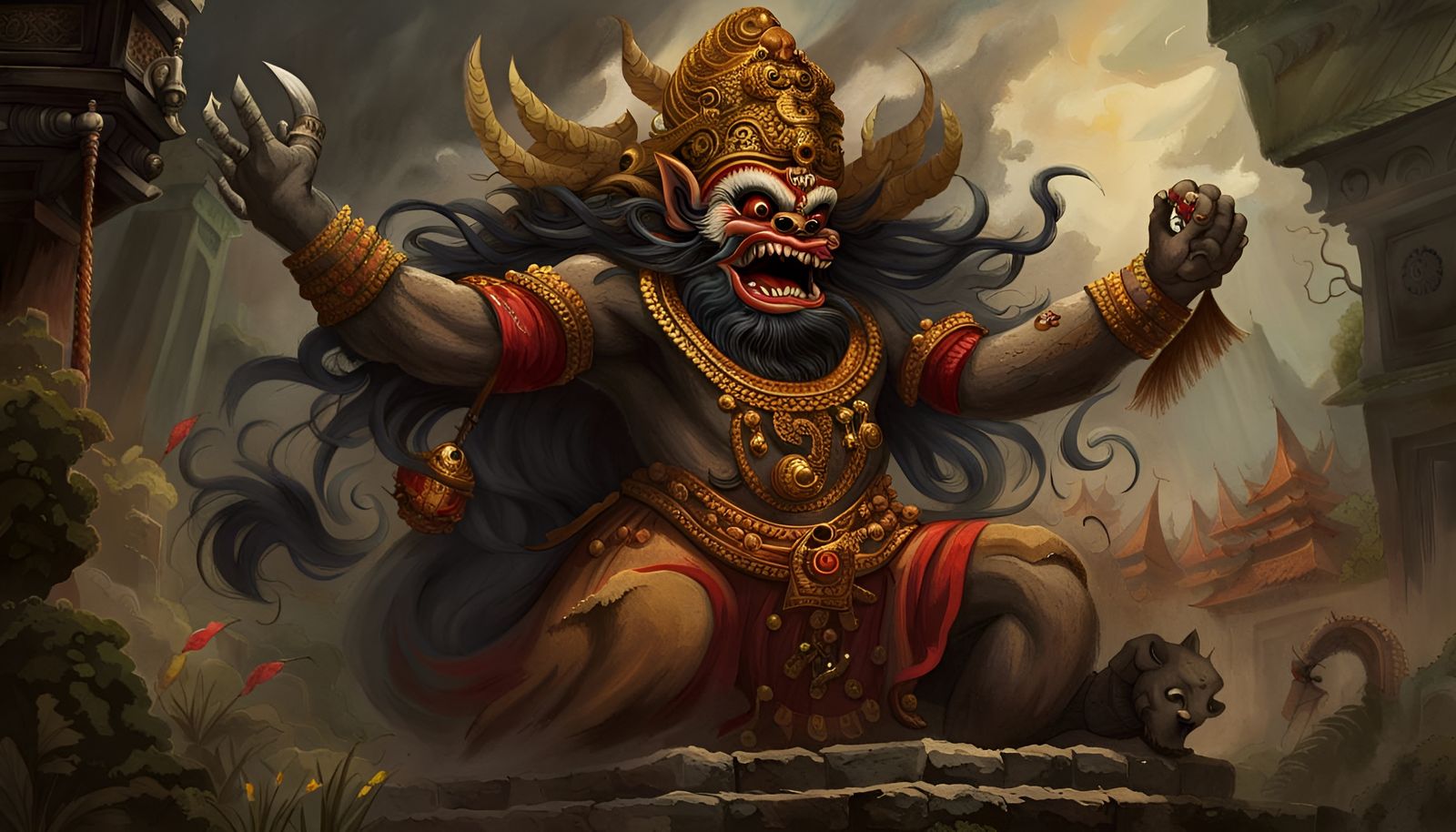 Balinese Demon Queen Rangda Digital Art