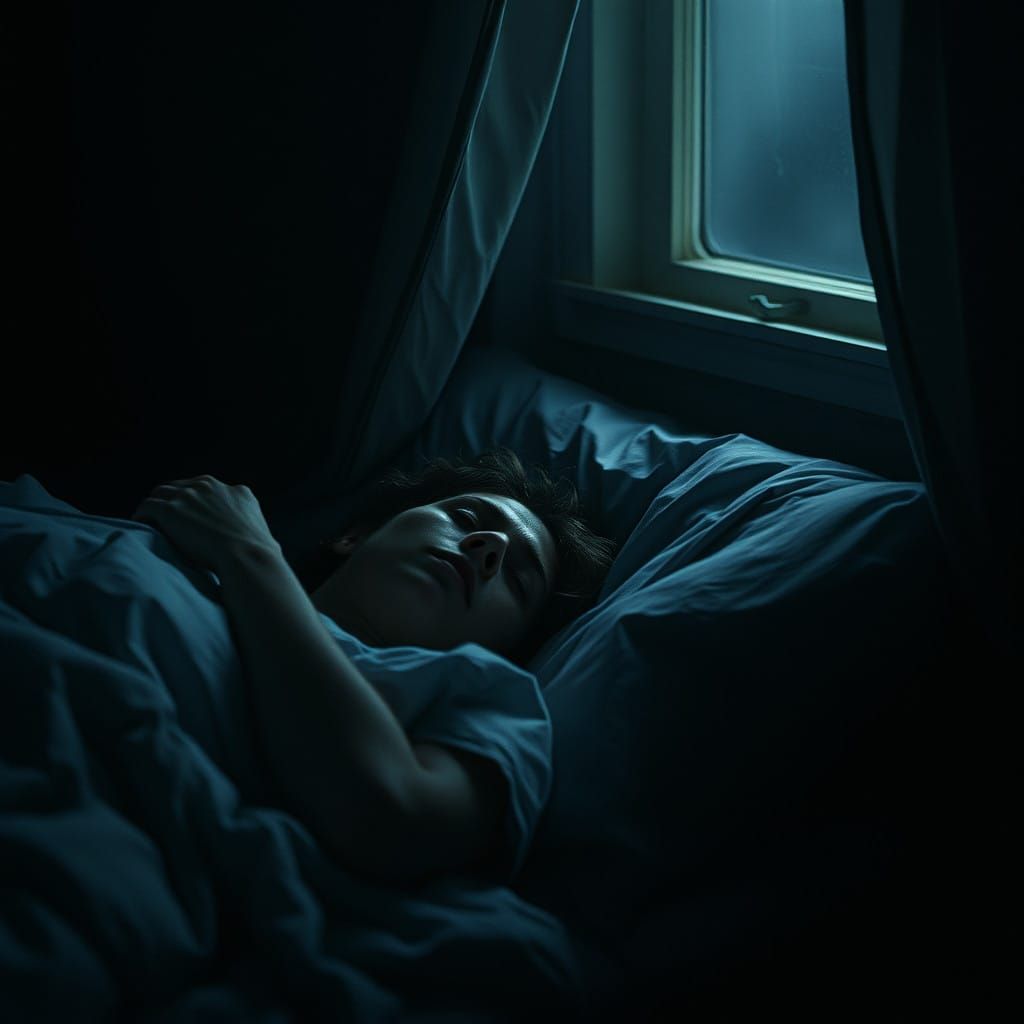 Lone Figure Basks in Moonlit Ethereal Glow