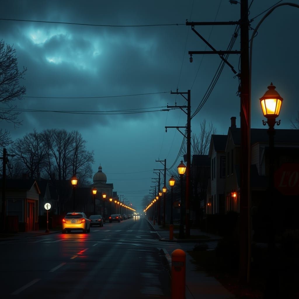 Ominous Elm Street on Friday the 13th