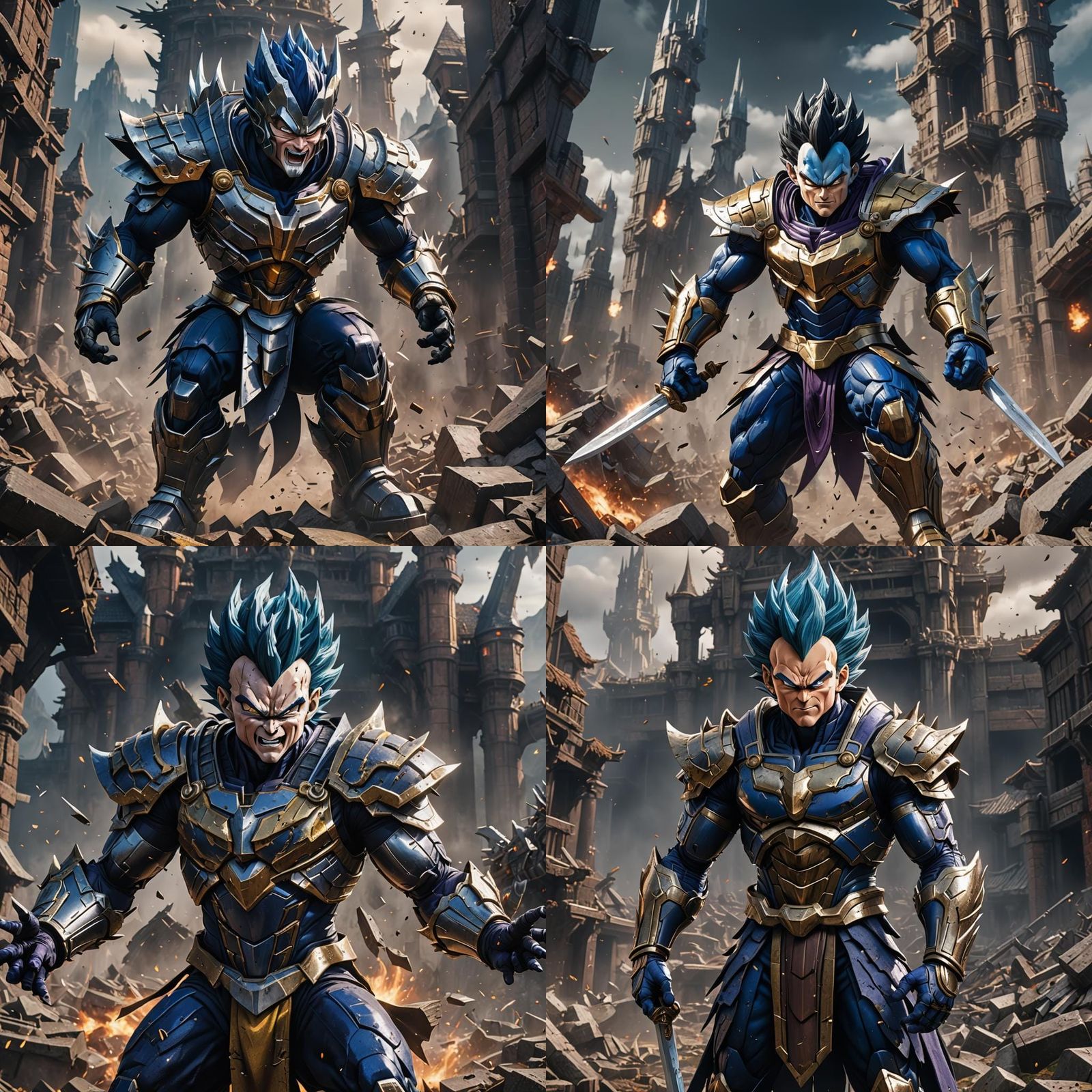 Vegeta as Shredder: Detailed Matte Painting