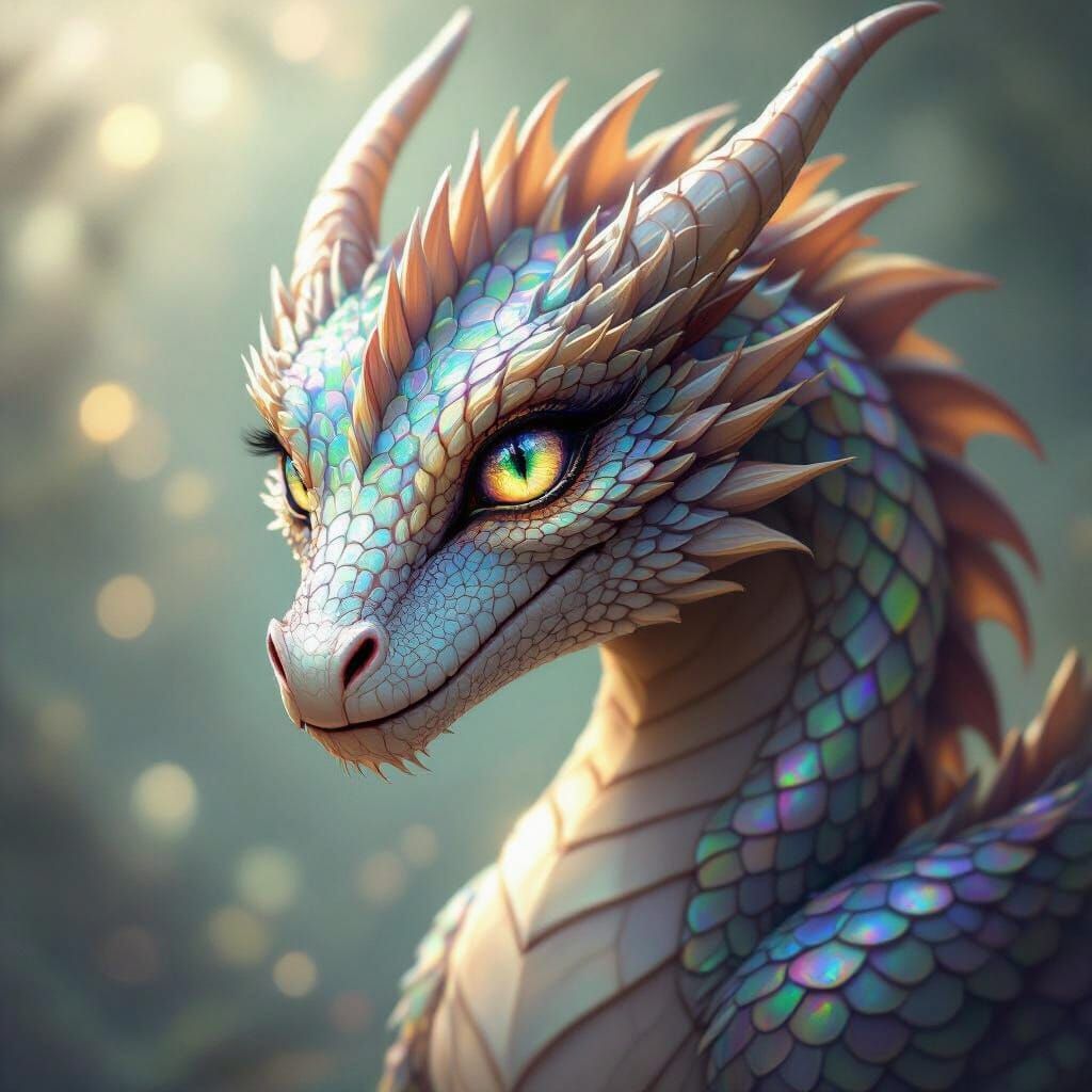 Hypnotic Female Dragon with Swirling Eyes in Fantasy Art