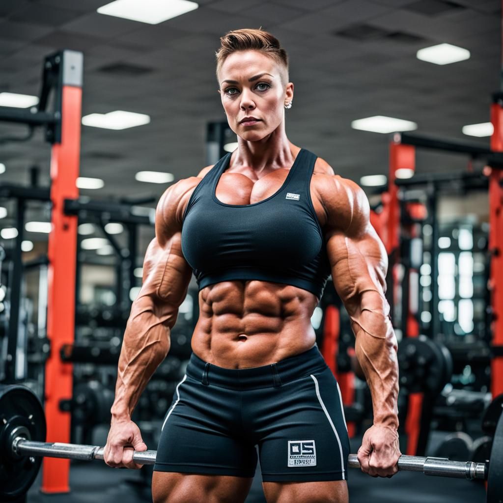 Powerful Female Engineer with Muscular Physique