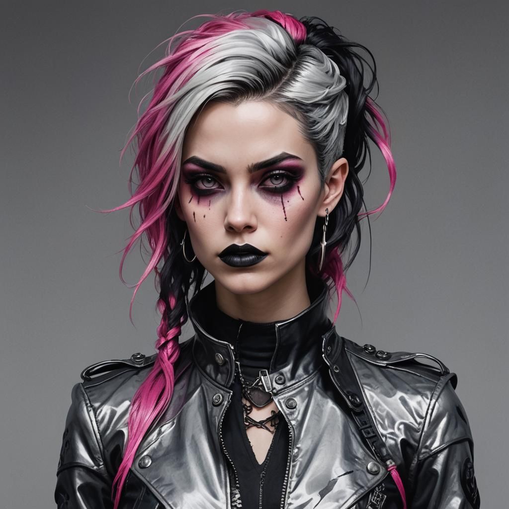 Gothic Rogue Assassin in Hyperrealistic Full Body Portrait