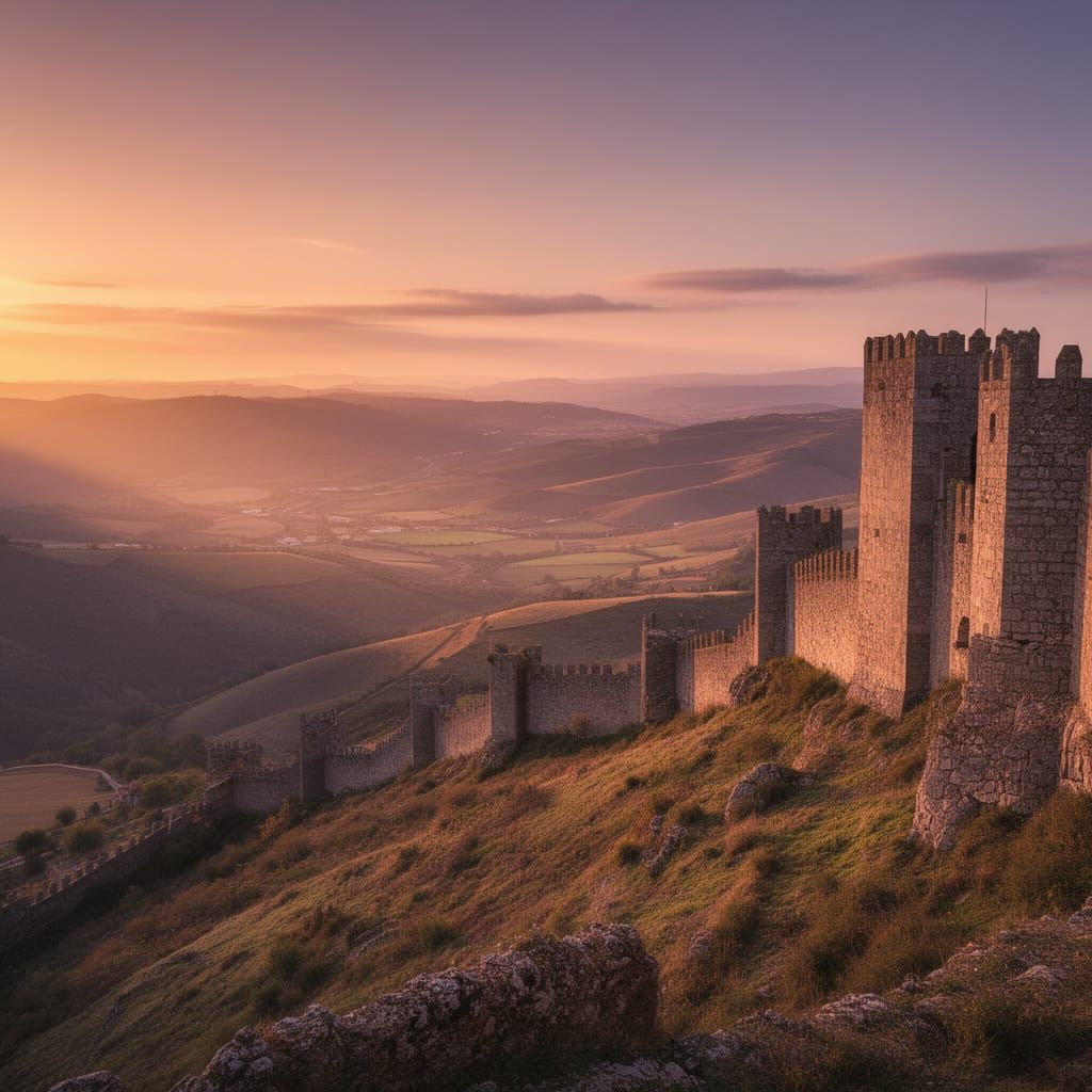 Golden Hour Panorama from Marvão Castle, Portugal