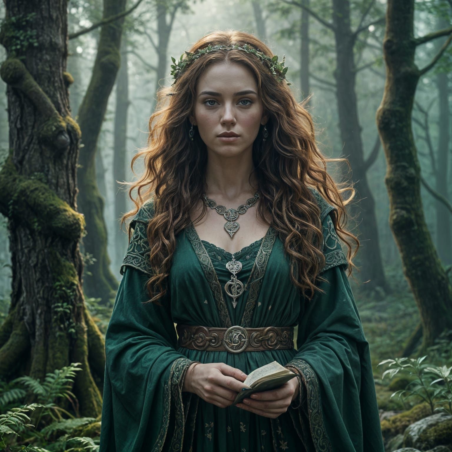 Hyperrealistic Portrait of a Celtic Goddess