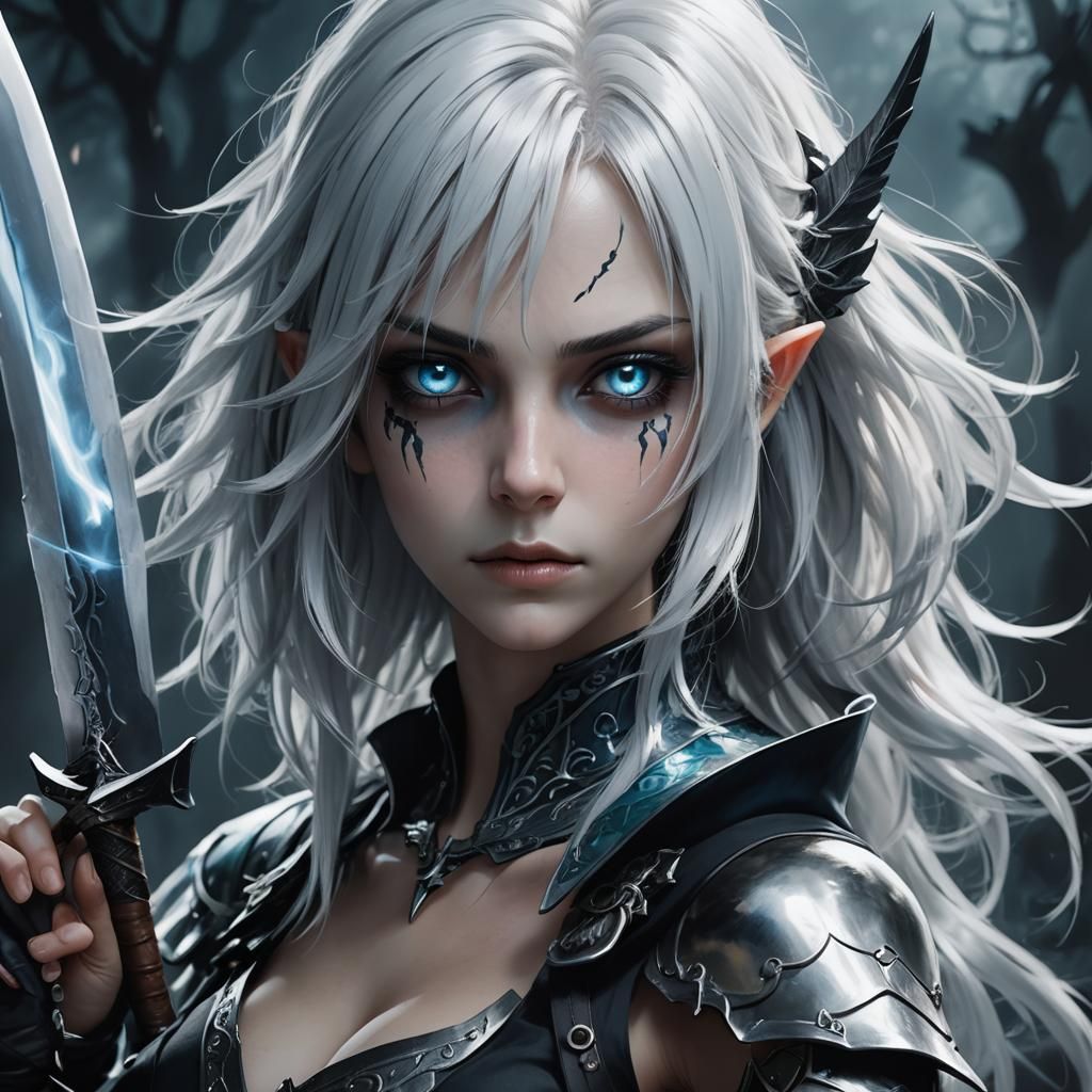 Changeling Swordsman in Anime Style