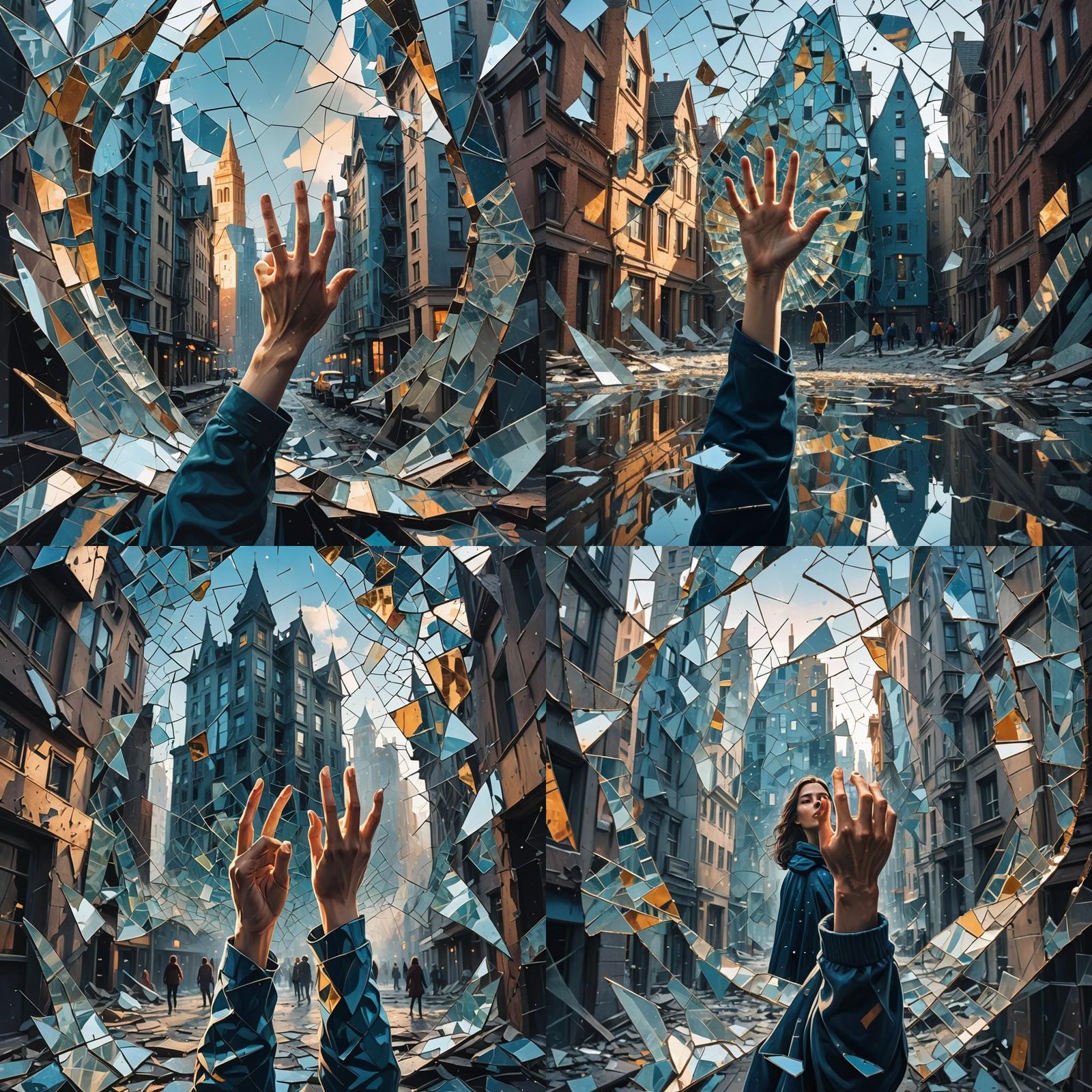 Shattered Reflection: Surreal Ruin and Cabin Warmth