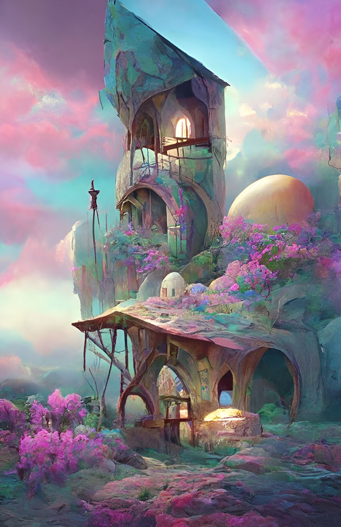 Alchemist's Refuge: Detailed Digital Pop-Art-Nouveau