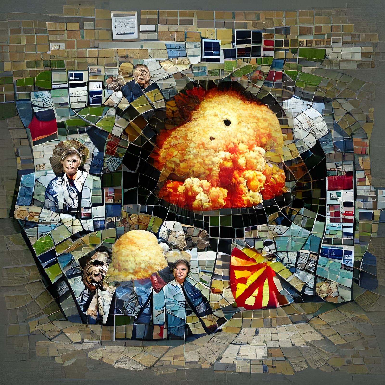 Nuclear Explosion Mosaic Art