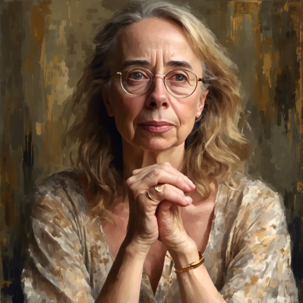 Impressionist Portrait of a Lady with Glasses