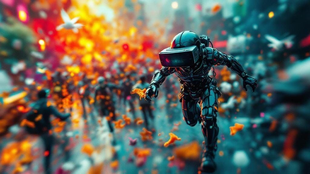 Chaotic Tilt-Shift Caricatures in Mixed Media Textures