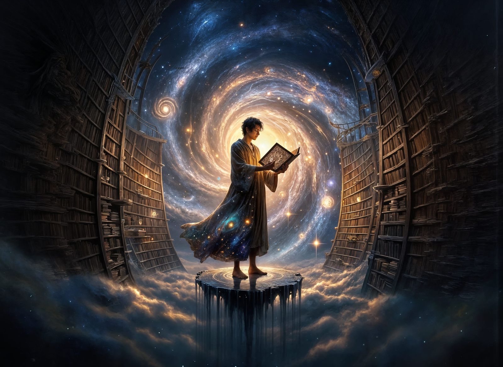 Celestial Librarian Unveiling Cosmic Dreams