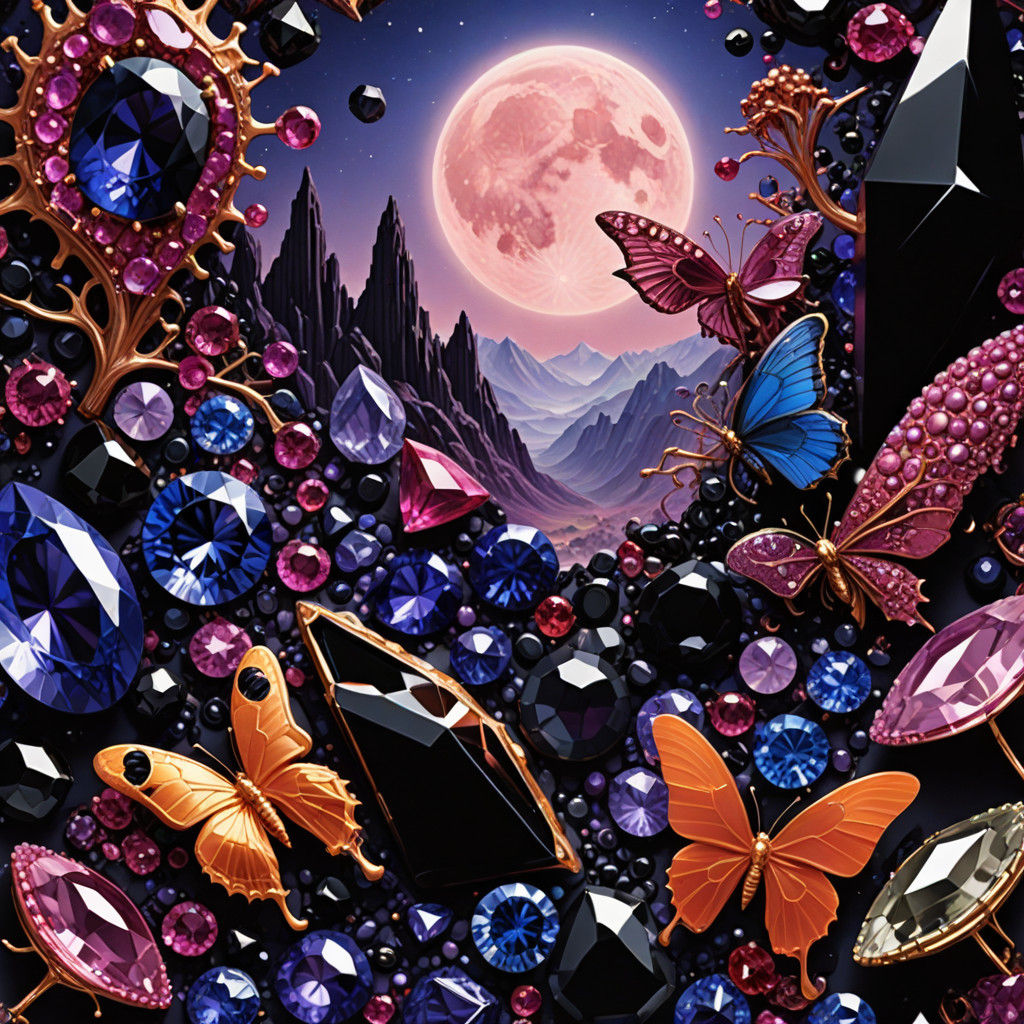 Tanzanite Rhodolite Onyx Surreal Beings in Paradoxical Lands...