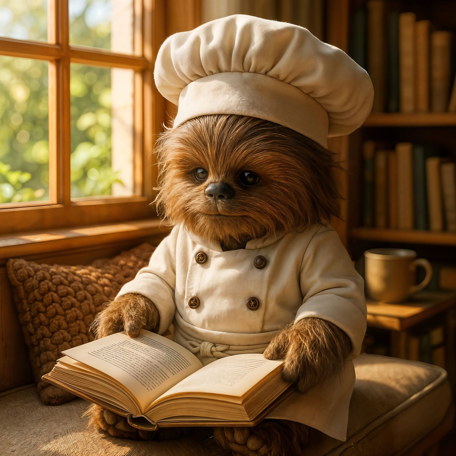 Chef Wookiee Reading in Cozy Nook