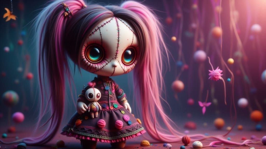 <lora:-Stitchies-:1.0> <lora:-Stitchies Twilight-:1.0> 
A close-up vibrant. beautiful and adorable fashionista female ch...