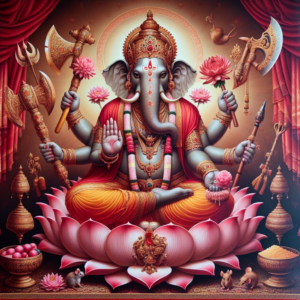 Ganesh Seated on Lotus Blossom