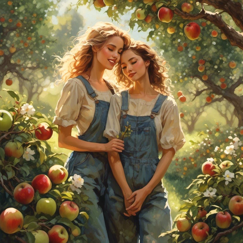 Apple Orchard Dance: Fantasy Concept Art