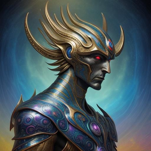 Heroic Holy Alien Hybrid in Surrealist Style