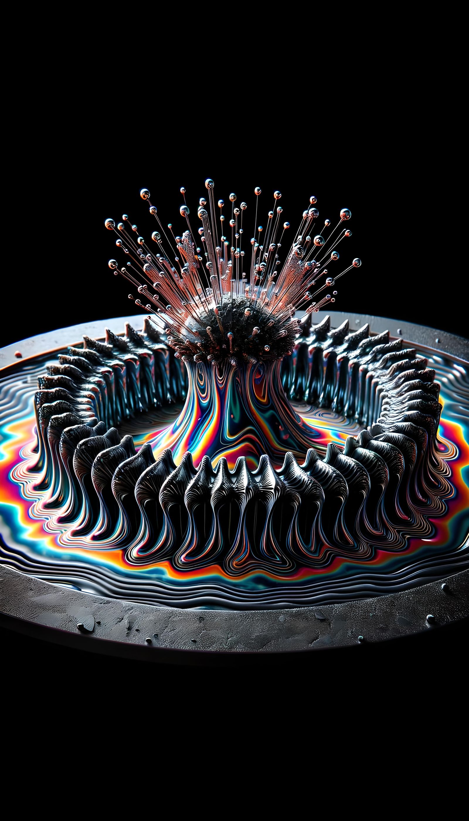 Ferrofluid Portal Erupts in Sound Wave Explosion