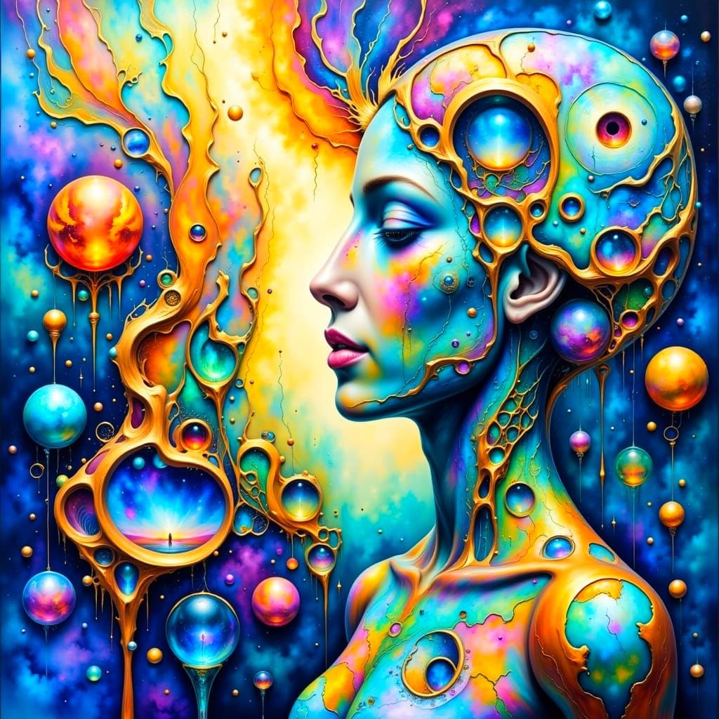 Ethereal Spiritual Abstraction in Resonant Colors