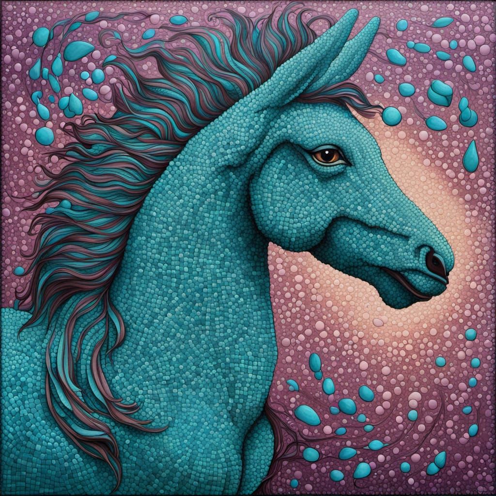 Abstract Surrealism Painting of a Pink Swan with Smoky Textu...