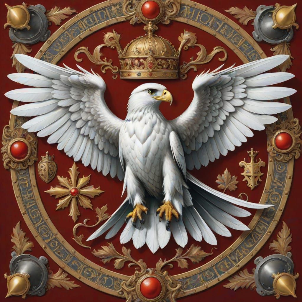 Noble Heraldic Falcon in 14th Century Illuminated Style