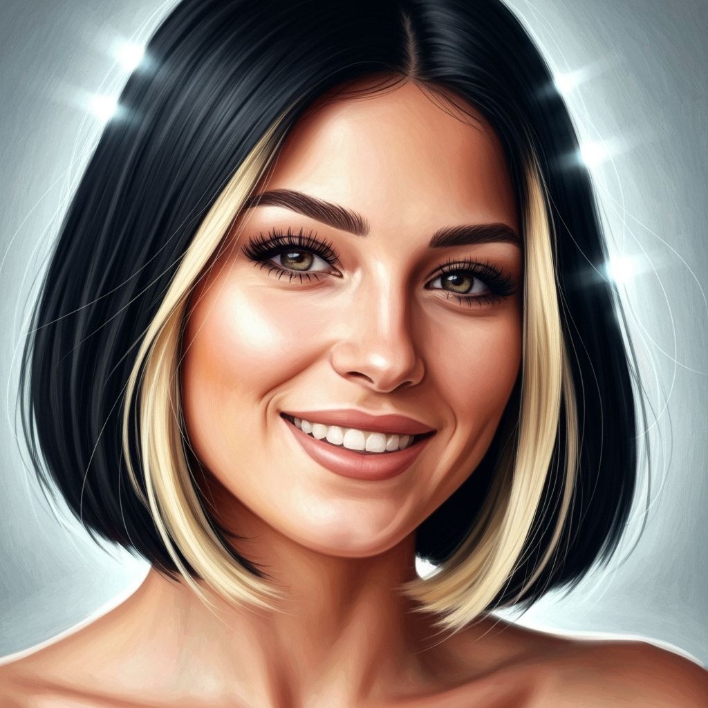 Serene Woman with Bob Haircut in Ethereal Light