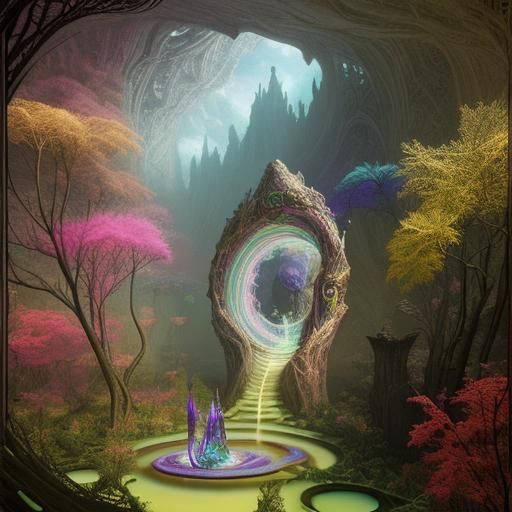 Psychedelic Surrealist Fractal 3D Scene